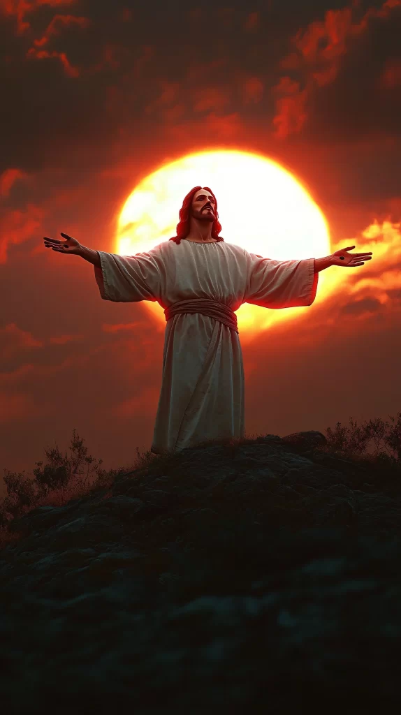 Jesus Ascension Golden Light Sky 65
