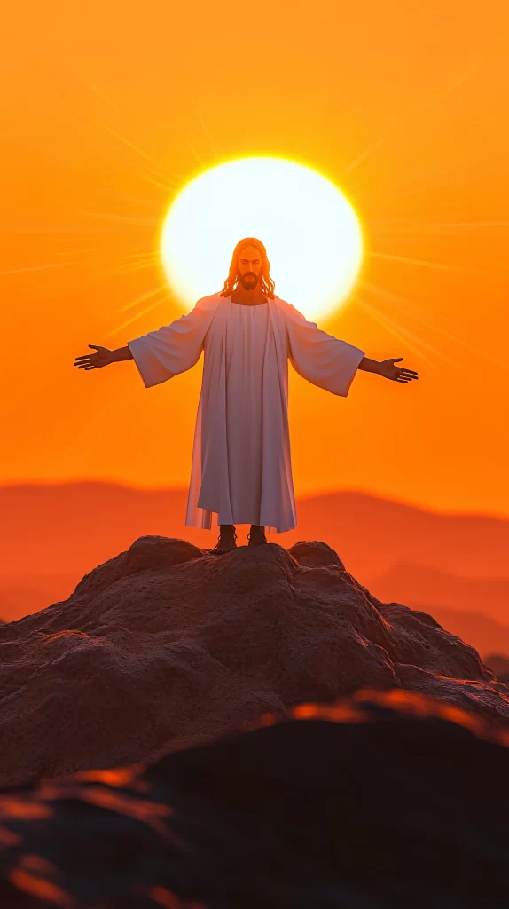 Jesus Ascension Golden Light Sky 80