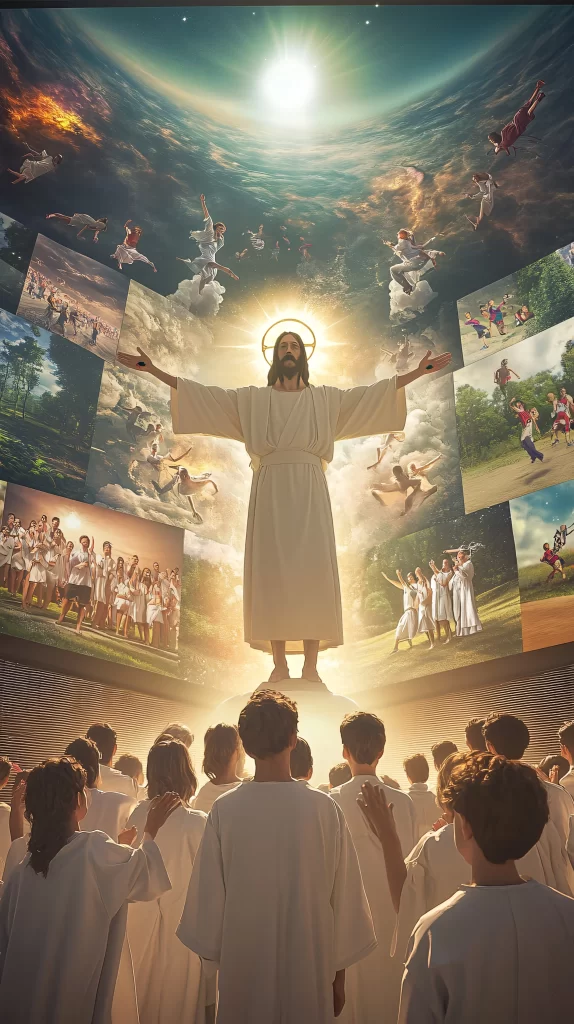 Jesus Ascension Golden Light Sky 97
