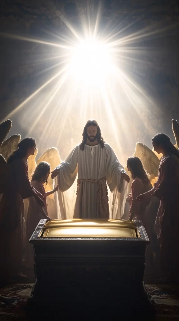 Jesus Ascension Golden Light Angels 106