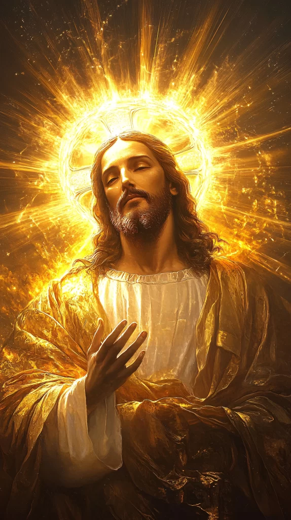 Jesus Ascension Golden Light Halo 110