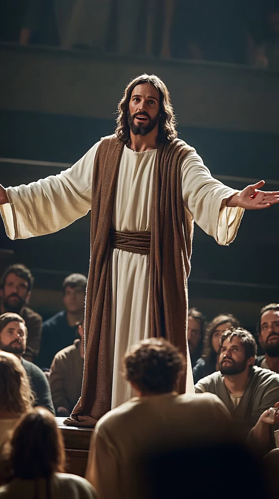 Jesus Ascension Golden Light Crowd