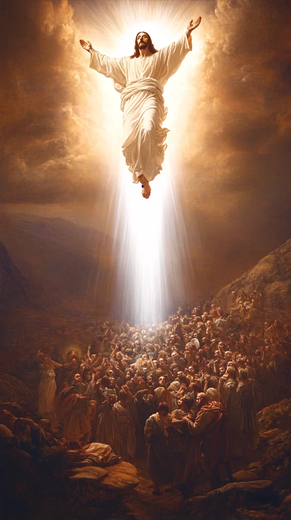 Jesus Ascension Golden Light Sky 151