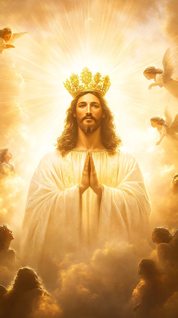 Jesus Ascension Golden Light Sky 160