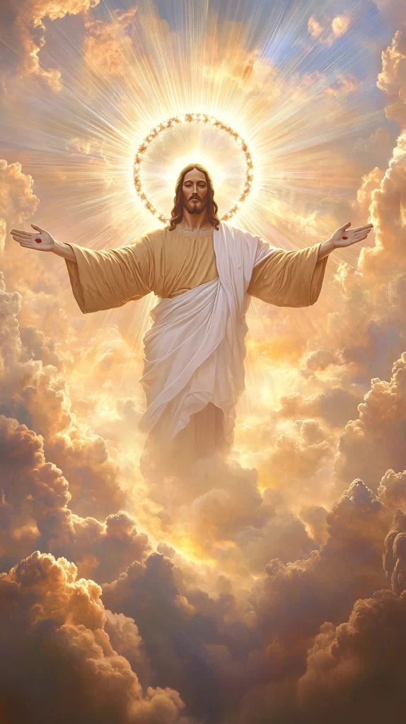 Jesus Ascension Golden Light Sky 169
