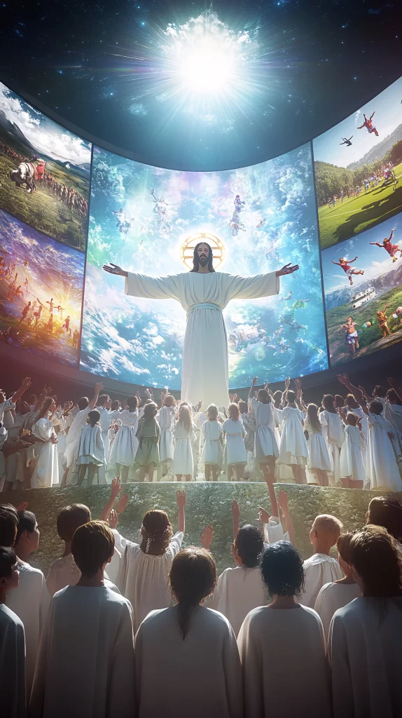 Jesus Ascension Golden Light Sky 179