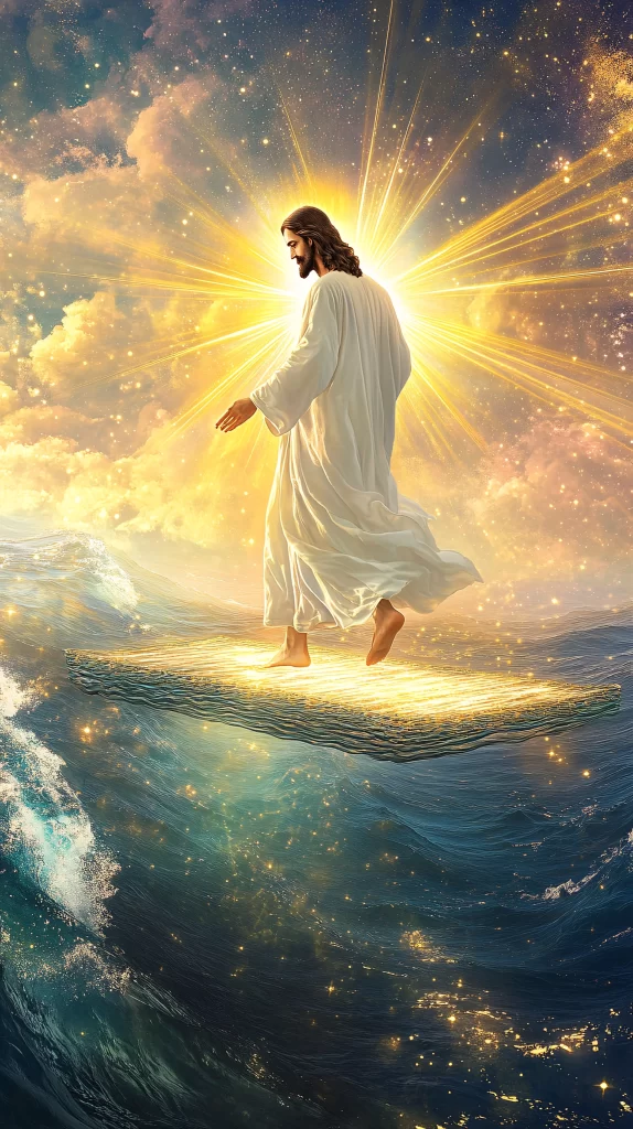 Jesus Ascension Golden Light Sky 191