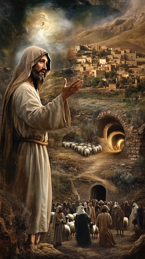Jesus Ascension Golden Light Sky 208