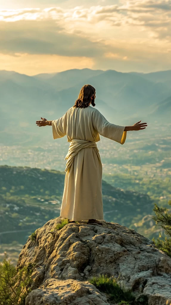 Jesus Ascension Golden Light Sky 211
