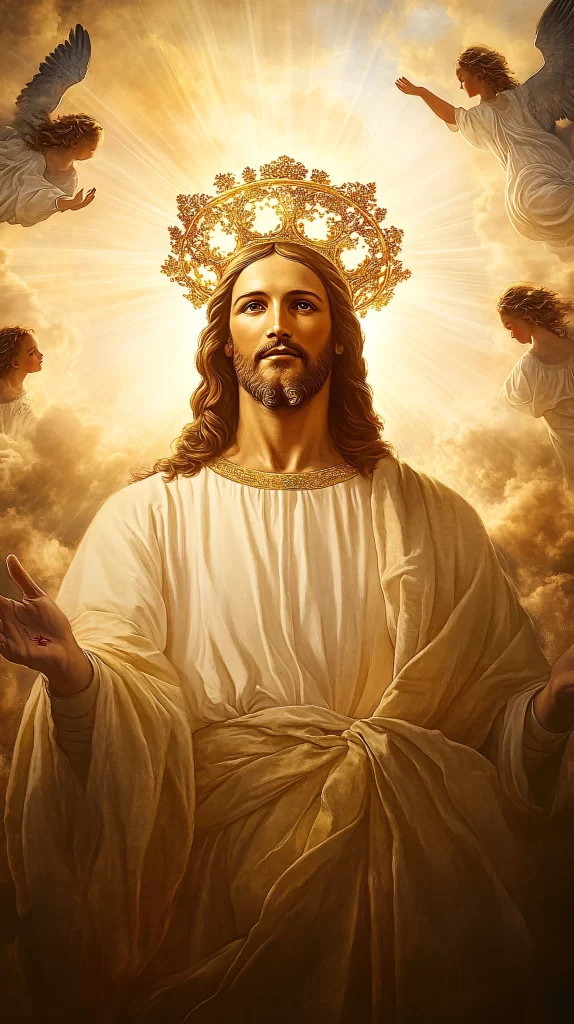 Jesus Ascension Golden Light Sky 220