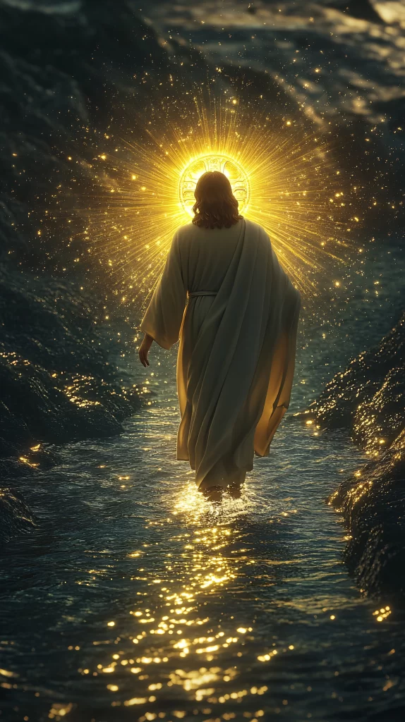 Jesus Ascension Golden Light Water 224