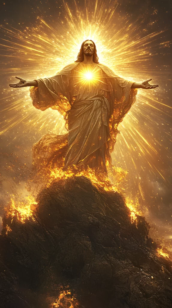 Jesus Ascension Golden Light Mountain 247