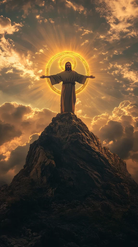 Jesus Ascension Golden Light Sky 280