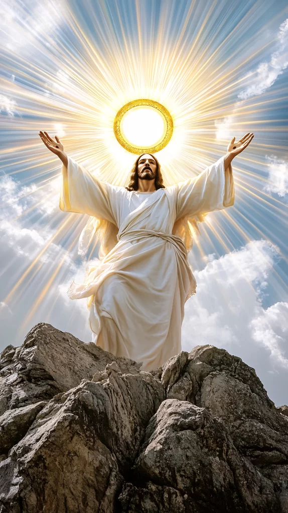 Jesus Ascension Golden Light Sky 301