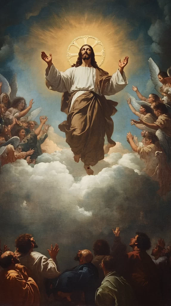 Jesus Ascension Golden Light Sky 311