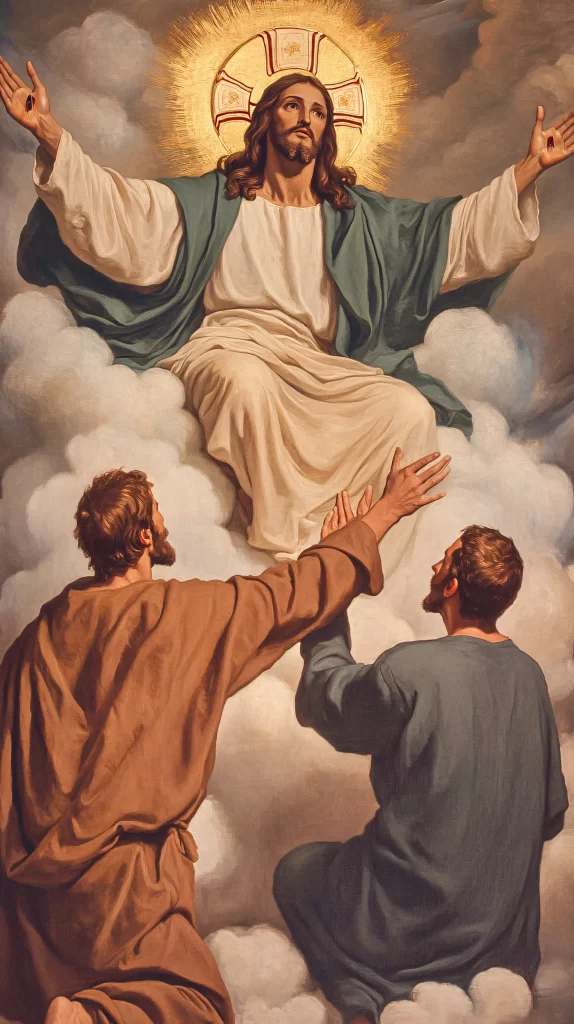Jesus Ascension Golden Light Sky 317