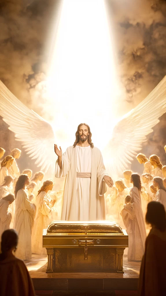 Jesus Ascension Golden Light Sky 341