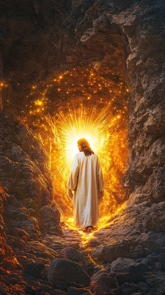 Jesus Ascension Golden Light Sky 350