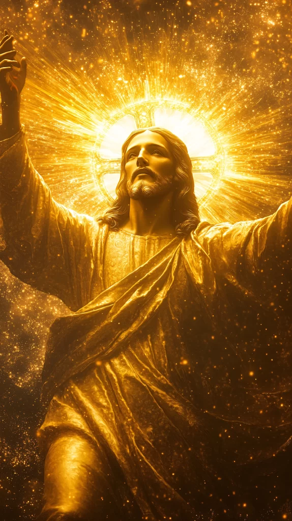 Jesus Ascension Golden Light Halo 361