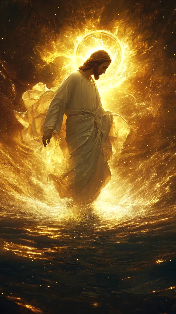 Jesus Ascension Golden Light Water 392