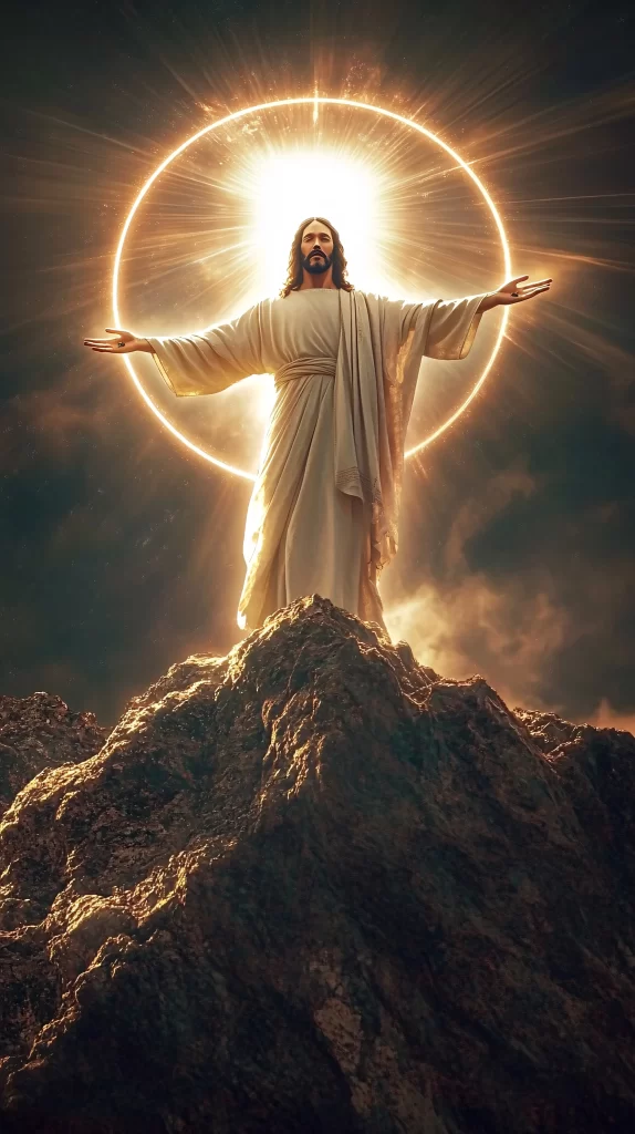 Jesus Ascension Golden Light Sky 400