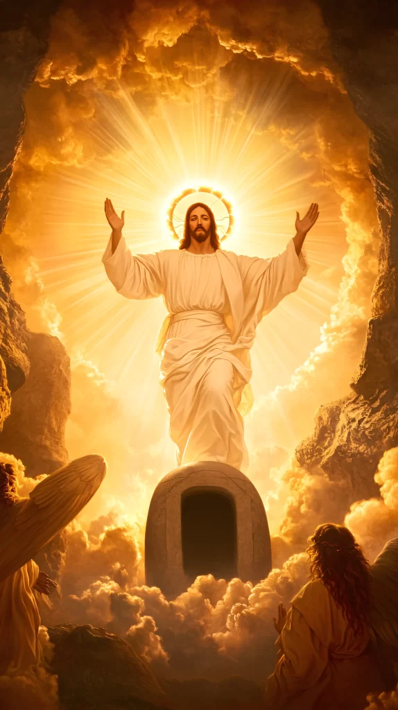 Jesus Ascension Golden Light Sky 401