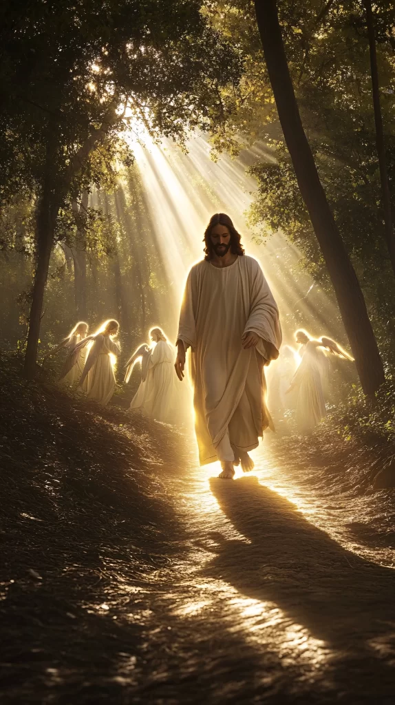 Jesus Ascension Golden Light Angels 435