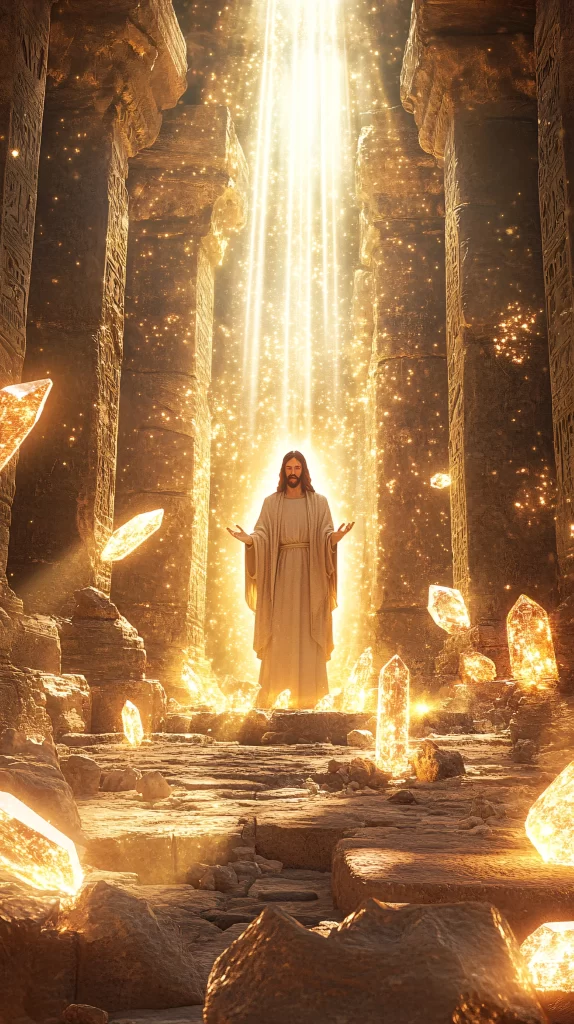 Jesus Ascension Golden Light Sky 484