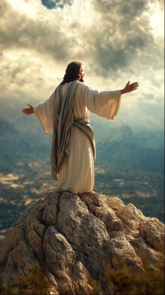 Jesus Ascension Golden Light Sky 500