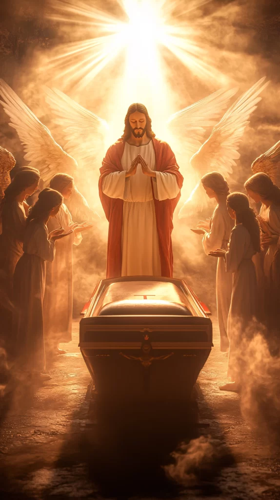 Jesus Ascension Golden Light Sky 501