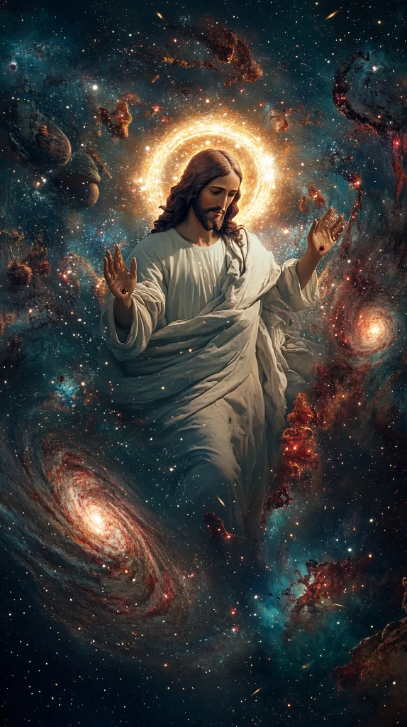 Jesus Ascension Golden Light Sky 512