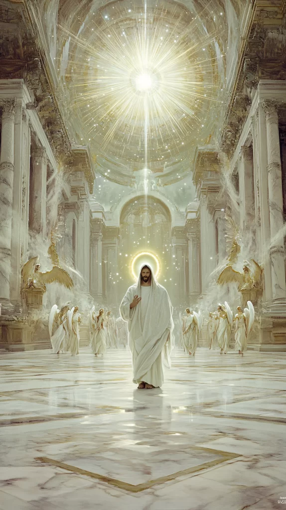 Jesus Ascension Golden Light Sky 520