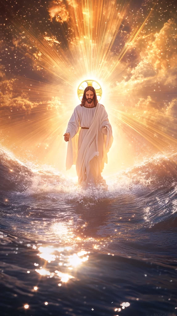 Jesus Ascension Golden Light Sky 528