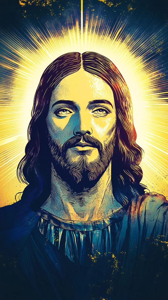 Jesus Ascension Golden Light Sky 579