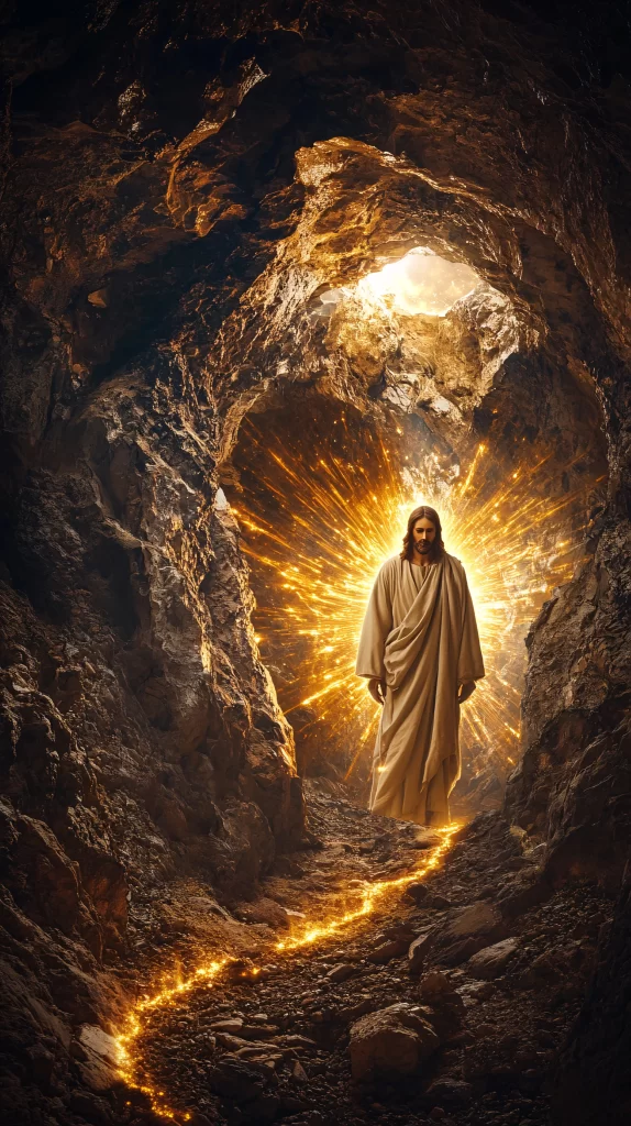 Jesus Ascension Golden Light Cave 594