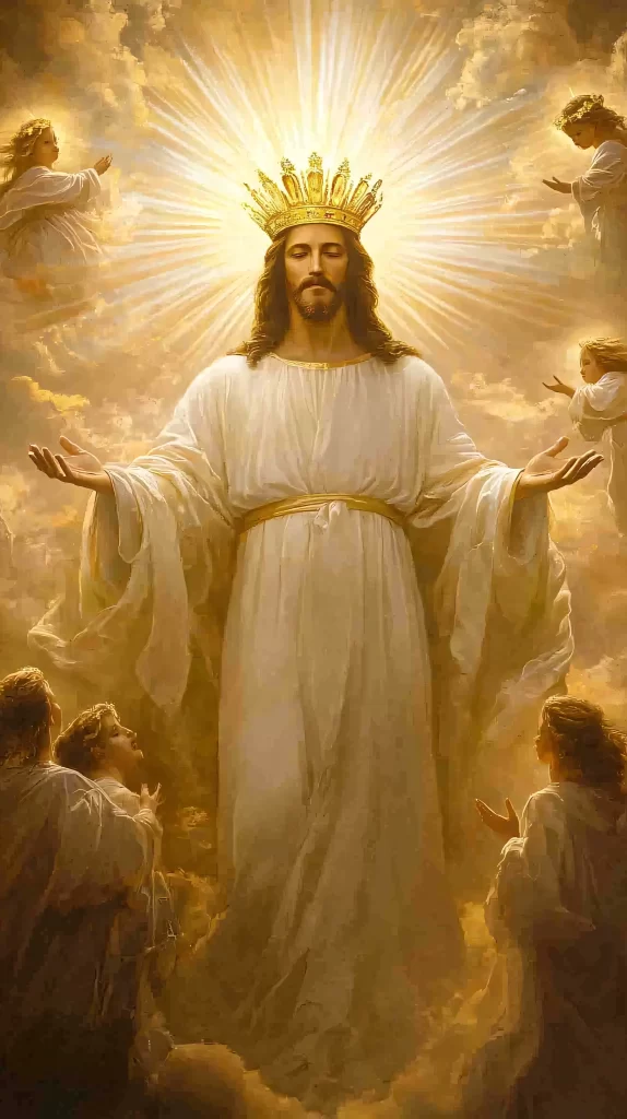 Jesus Ascension Golden Light Sky 601