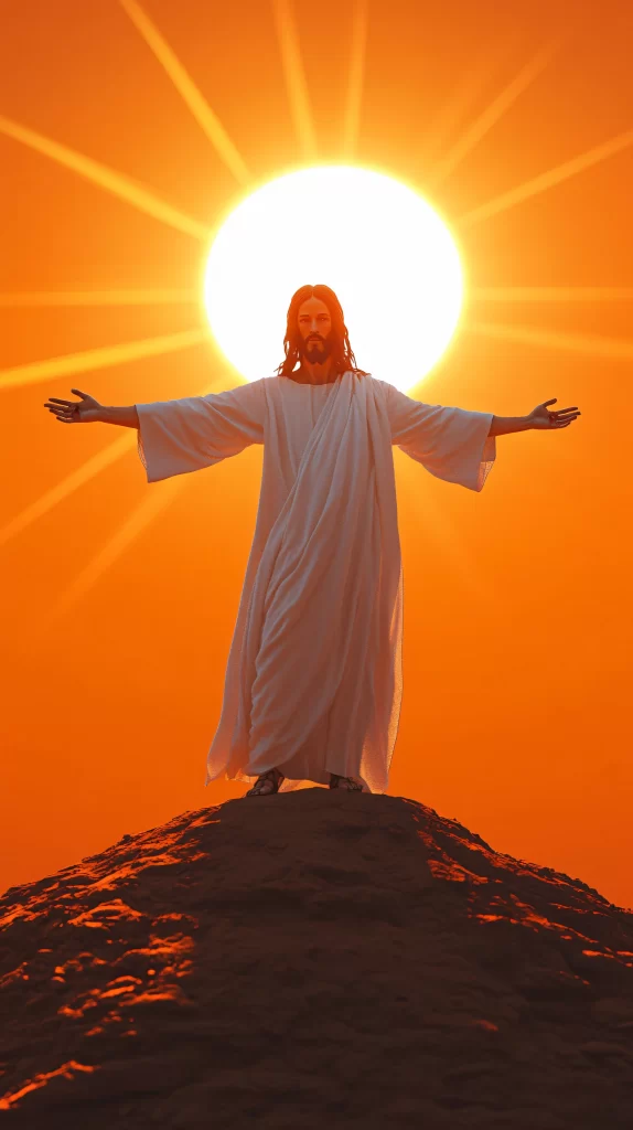 Jesus Ascension Golden Light Sky 620