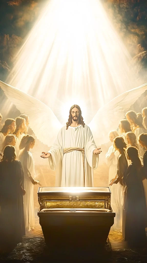 Jesus Ascension Golden Light Sky 631
