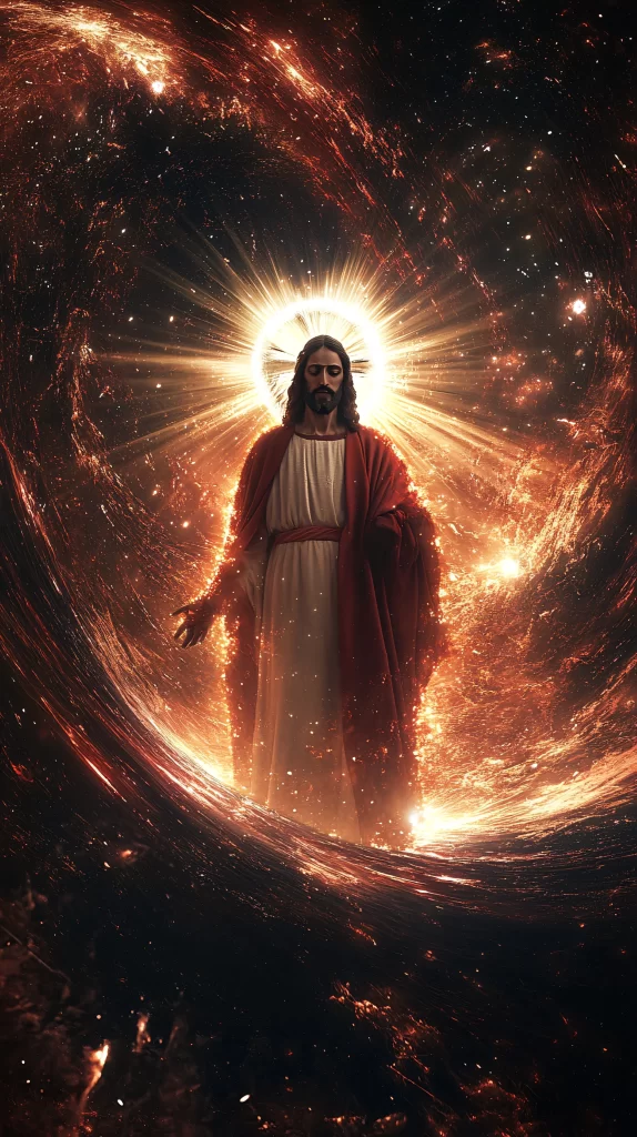 Jesus Ascension Golden Light Sky 652