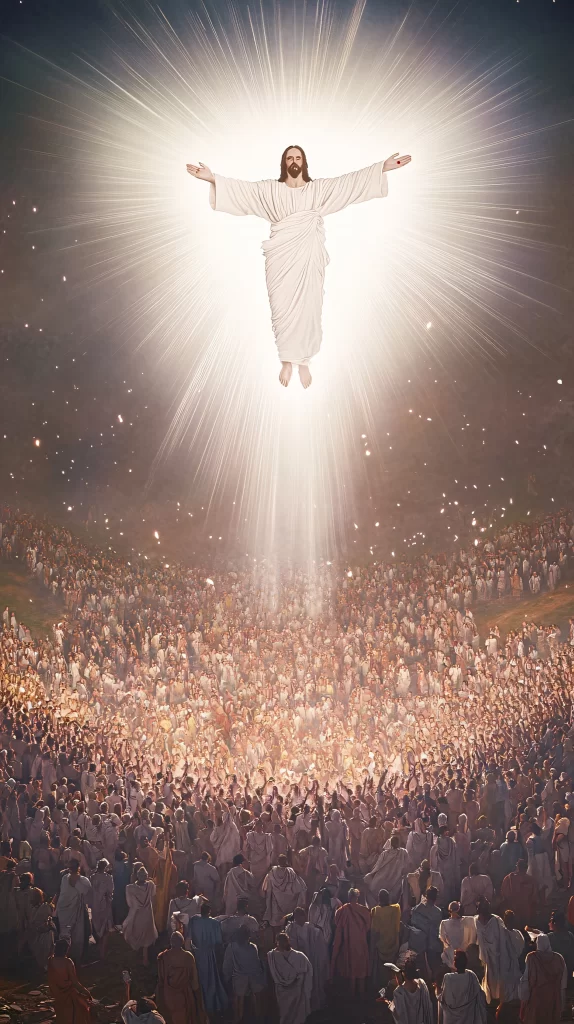 Jesus Ascension Golden Light Sky 659