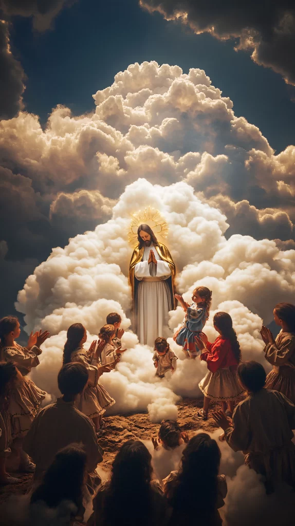 Jesus Ascension Golden Light Sky 670