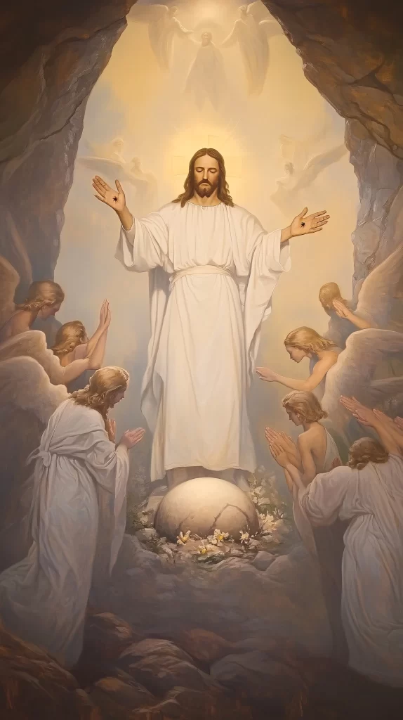 Jesus Ascension Golden Light Angels 675
