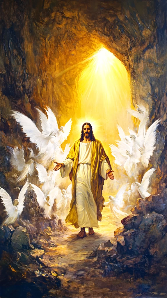 Jesus Ascension Golden Light Angels 681