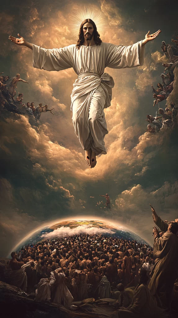 Jesus Ascension Golden Light Sky 688