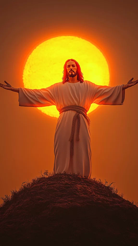 Jesus Ascension Golden Light Sky 689