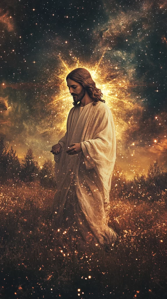 Jesus Ascension Golden Light Sky 700