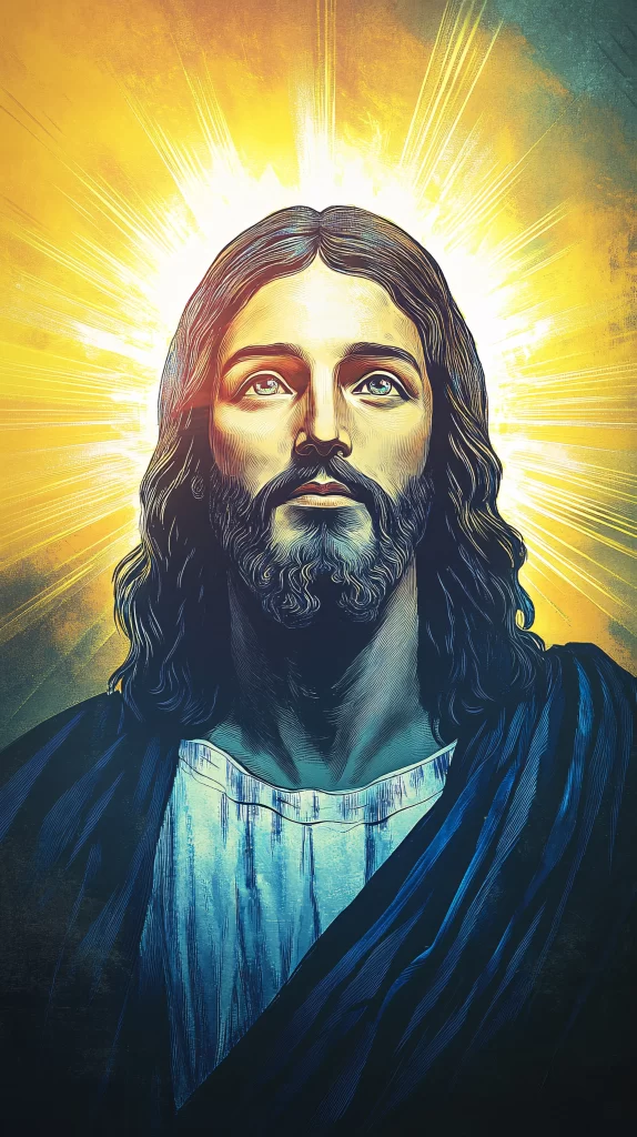 Jesus Ascension Golden Light Sky 713