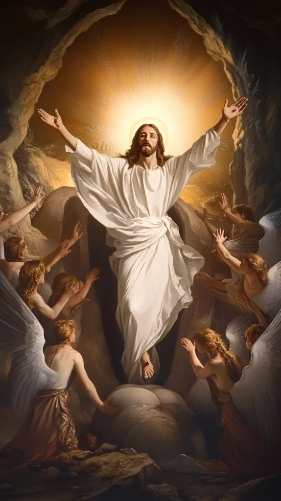Jesus Ascension Golden Light Angels 714