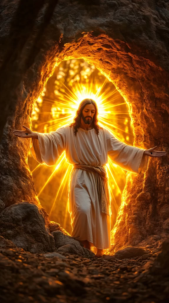 Jesus Ascension Golden Light Cave 738