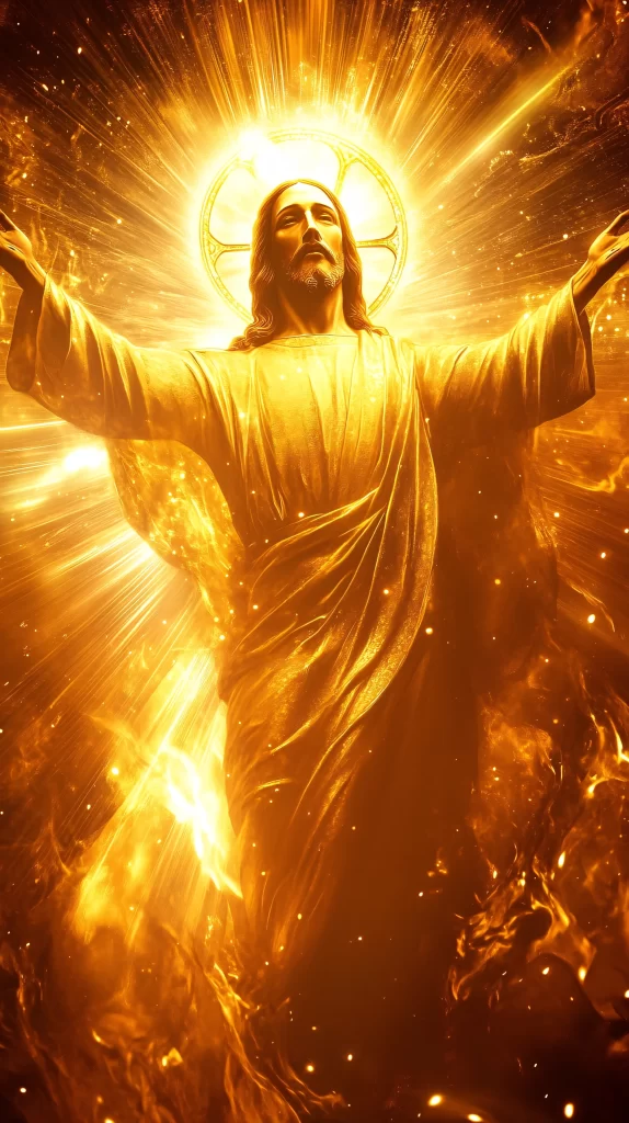 Jesus Ascension Golden Light Halo 748
